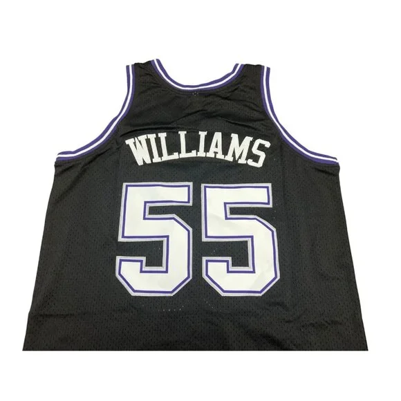 New Sacramento Kings #55 Jason Williams Basketball Jersey Stitched BLACK - Picture 4 of 5